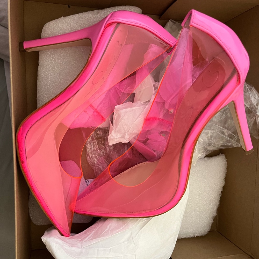 Pink Clear Jessica Simpson heels